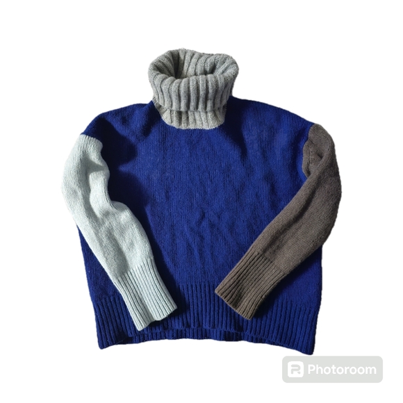 TOMORROWLAND Colour Block Turtleneck Sweater, Jumper, Small, Soft - Picture 7 of 9